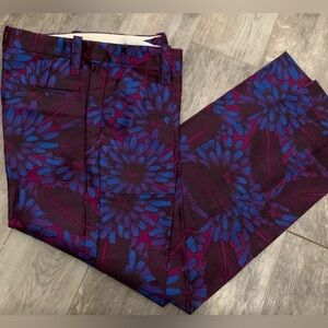 J. Crew Purple Floral Ankle Pants